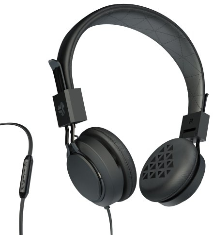 JLAB Audio INTRO Premium On-Ear Headphones, with Universal Mic (Black)