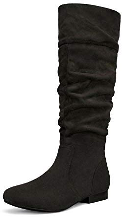 DREAM PAIRS Women's Knee High Boots and Pull On Fall Weather Boots, Ladies' Fashion and Comfortable Walking Boots, Zippers Boots, and Flats,Size 5.5,Black,BLVD