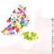 3D Schmetterlinge Blumen 12er Set Dekoration Wandtattoo (Alive (Rainbow))
