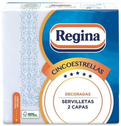 Regina Tovagliolo a cinque stelle | Confezione da 18 pezzi x 46 tovaglioli, 2 strati di cellulosa | Micro perforazione del tovagliolo | Grande spessore | Carta certificata FSC al 100%