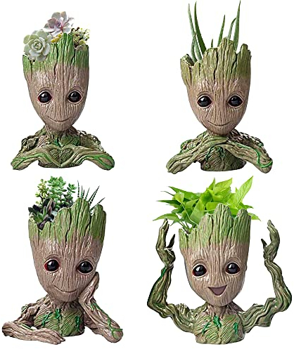 Baby Groot Blumentopf Baum Mann Pflanzgefäß Blumentopf mit Drainageloch Bleistifthalter Diligencer Büro Party Ornament Weihnachten Geburtstag Geschenk Pflanzgefäß 6