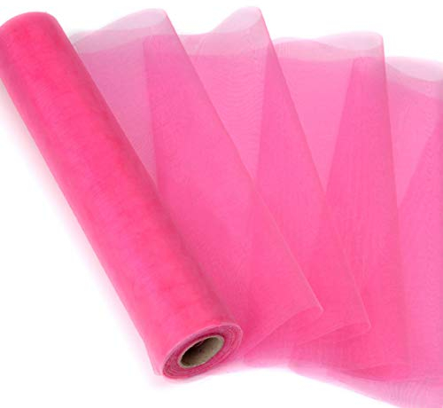 Organza Rolle, Organza Rose Rot Schiere Stoff Stuhl Schärpe DIY Tüll Rolle für Hochzeit Party, Girlanden Geschenke Deko