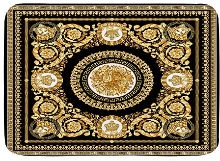 XINGAKA Badematte,Goldenes barockes quadratisches Design,rutschfest Waschbar Badezimmer Teppich Weiche Hochflor Badvorleger aus