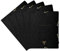 Clairefontaine 102514C - Packung mit 5 Sammelmappen Flying Spirit mit Gummizug und 3 Klappen, 24x32cm, Schwarz Motive sortiert, 1 Pack
