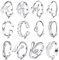 HICARER 12 Stück Offene Ringe Silber Verstellbare Fingerringe Damen Offene Knoten Zehenringe Silberringe Damen Silber Ringe Set Strand Schmuck Für Frauen Mädchen