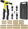 eSynic Rivet Nut Gun Rivnut Tool 8 Inch Rivnut Tool Kit Protable Rivet Nut Tool Set Hand Riveter Nut Gun Kit with 100pcs Nuts Included M3 M4 M5 M6 Nut Tools with Carrying Case to Make The Work Easier