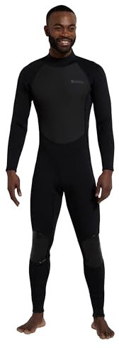 Mountain Warehouse Mountain Warehouse Mens Full Length Neoprene 2.5mm Wetsuit - Back Zip, Adjustable Neck Closure - For Spring Summer Swimming and Surfing Jet Black S - M