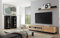 Wohnkombination Ruby VII schwarz/Grandson Oak hell Dekor 340(300) x190x38-48cm Wohnzimmermöbel Anbauwand TV-Wand TV-Element Wohnzimmerschrank Größe ohne Beleuchtung