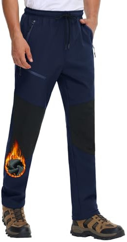 MOCOLY Pantaloni Sci Alpinismo Uomo Invernali Pantalone da Neve Impermeabili Pantaloni Snowboard Termici Pantaloni Trekking Tecnici Softshell Felpati Pantaloni Caccia Montagna Cargo Imbottiti L