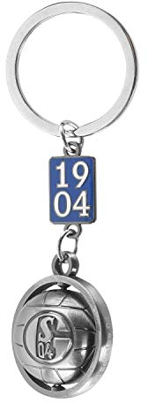 FC Schalke 04 Schlüsselanhänger - Retro Ball - Anhänger, Keychain S04 - Plus Lesezeichen I Love Gelsenkirchen
