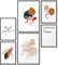 Papierschmiede® Mood Poster Set Bernstein Abstrakt, Bilder Wohnzimmer Deko Schlafzimmer, 2x DIN A3 und 4x DIN A4, Kunst Kreativität Braun Blau - Wandposter ohne Rahmen