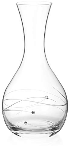 DIAMANTE Swarovski Wine Carafe 'Spiral' - Hand Cut Crystal Carafe for Wine or Water Embellished with Swarovski Crystals Packed in a Gift Box