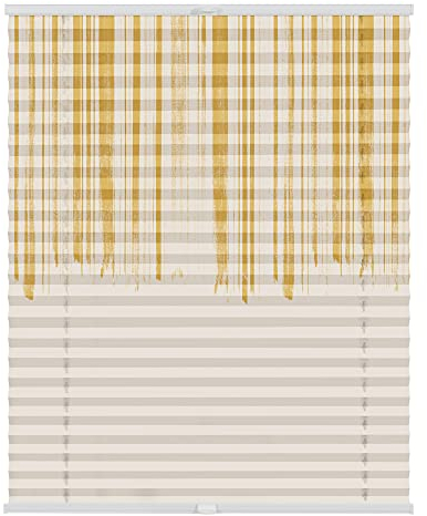 Lichtblick Plissee Klemmfix mit Motiv, ohne Bohren, Verspannt, Blickdicht, Lichtdruchlässig, Made in Germany, Julia Schumacher, Flowing Honey - Gelb 70 x 130 cm (B x L)