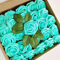 HAOSHICS 25 fiori artificiali, rose finte in schiuma al tatto, rose finte con stelo, per bouquet da sposa, San Valentino, baby shower, feste, casa, ufficio, hotel (azzurro)