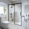 1200mm Sliding Shower Door Modern Bathroom 8mm Easy Clean Glass Shower Enclosure Cubicle Doors Tempered Safety Glass Screen Reversible Wetroom Black Frameless