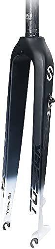 STRTG 26/27.5/29 Inch Full Carbon MTB Bicycle Rigid Fork, 28.6Mm Ultralight Bicycle Fork 9Mm Threadless Straight Tube Disc Brake Quick Release C,27.5 Pouces