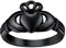 FaithHeart schwarz Claddagh Ring Irischer Fingerring Claddagh Versprechen Ring Herz Ehering Freundschaftsring Verlorbungsring mit Geschenkebox für Damen Mädchen