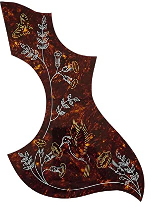 Hummingbird Pickguard Compatible w/Gibson Acoustic Guitar, Adhesive back, Tortoise