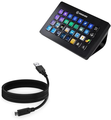 BoxWave Cable Compatible With Elgato Stream Deck XL - DirectSync - USB 3.0 A to USB 3.1 Type C, USB C Charge and Sync Cable - 6ft - Black