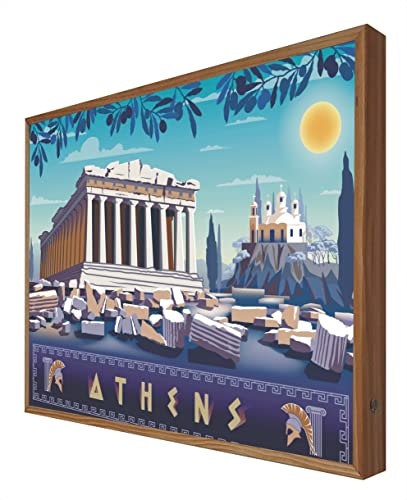 CCRETROILUMINADOS Beleuchtetes Vintage-Schild mit LED-Licht Athens: Reiseserie
