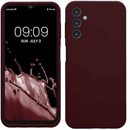 kwmobile Handyhülle kompatibel mit Samsung Galaxy A14 5G Hülle - gummierte Handy Case aus Silikon in Bordeaux Violett