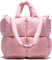 KRUPTI Femmes Puffer Tote Bag - Grand Puffer Tote Bag Portefeuille rembourré Souple Coton Plaid matelassé Sac à bandoulière Unique Sac à Main (Pink)