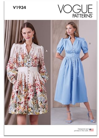 Vogue Patterns V1934Y5 Damenkleid in zwei Längen Y5 (46-48-50)