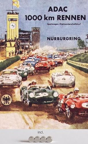 Metall Schild 20x30cm mit 4 Magneten ADAC 1000km Rennen Nürburgring Retro Blechschild