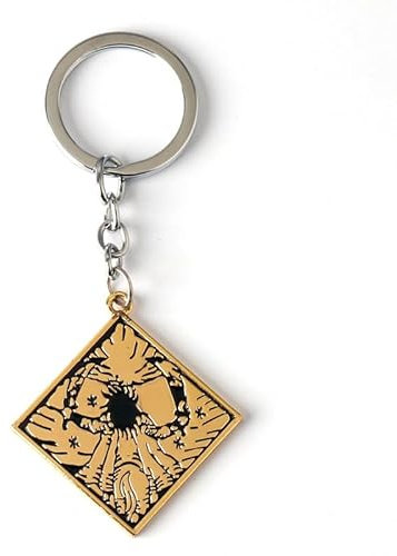Elden-Rings Schlüsselanhänger mit Sternenhimmel-Motiv, zwei Finger, Protheseträger, Talisman, exquisiter Anhänger für Cosplay, 1.18*1.18 in, Zink, Ohne Goldstein