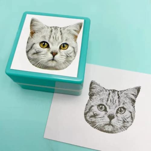 Benutzerdefinierter Haustier-Stempel, selbstfärbend, Katzen-Hund-Portrait-Stempel, individuelle Haustier-Portrait-Stempel, personalisierte Tierstempel, Geschenke für Haustierliebhaber (C)
