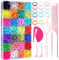 28 Colored Rubber Bands for Hair, 1500 PCS Girls Hair Ties Mini Elastic Hair Ties with 3 Hair Loop Styling Tools 2 Hair Clips and 1 Rubber Band Cutter for Hair Baby Toddlers Girls