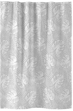 Douceur d'Intérieur, Rideau de Douche avec Crochets (180 x 200 cm) Amber, Polyester Imprimé