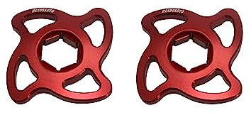 Coppia di ghiere di regolazione precarico Accossato rosse con esagono interno da 14 mm per Yamaha Yzf-R1 dal 1998 al 2014 (CC 1000)