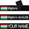 Ungarn Fahne Klett Patch selbst gestalten | personalisiertes Namensschild für Bekleidung | Aufbügler oder Patch Klett für Uniform, Rennanzug Sportbekleidung mit Ungarische Flagge 125x25mm