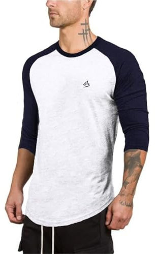 Herren Contrast 3/4 Sleeve Raglan Regular Fit Baseball T-Shirt Herren Raglan Contrast Ls T-Shirt