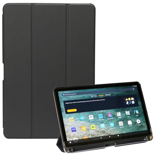 ZhaoCo Hülle für Amazon Fire Max 11-Tablet 13. Generation 2023, Schutzhülle mit Klarer Transparenter Weicher TPU-Rückenschale und Auto Schlaf/Aufwach - Schwarz