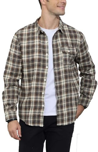Halfword Chemise en flanelle pour homme - Chemise à carreaux - Oktoberfest - Manches longues - Loisirs, jaune, XXL