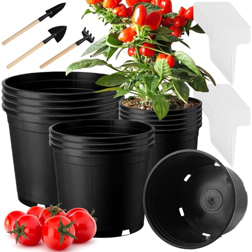 Maxcheck 27-teiliges Garten-Set enthält 3 Gartenwerkzeuge, 12 Stück 12 Stück 12 Stück 12 Stück Kunststoff-Kinderzimmertöpfe, runde Blumentöpfe, 12 Stück Pflanzenbemerkung, Namensschild für