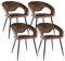 Kick Collection 4er Set Esszimmerstühl Lenn Velvet - Samt - Taupe - Modern und Hochwertig - Samtstoff und Metall - Erhältlich in vielen Farben