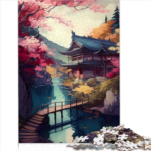 1000 Pieces Jigsaw Japanese Garden Puzzle for Adults wooden puzzles Educational Games Home Decoration Puzzle (size 75x50cm)