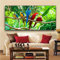 YLHKME Bunte Papageien Vögel auf Zweigen Bilder Leinwand Malerei, Modern Wandbilder Wohnzimmer Schlafzimmer Deko Poster Kunstdrucke,Ohne Rahmen (Rahmenlos,50X100CM)