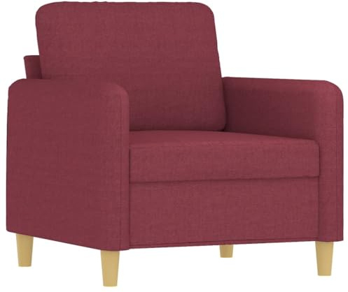 vidaXL Sessel, Sofa Relaxsessel mit gepolstertem Sitz Armlehnen, Fernsehsessel Loungesessel mit Metallgestell, Polstersessel Ruhesessel, Weinrot Stoff