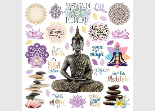 AG Design Buddha Küche, Wohnzimmer, Büro, Schlafzimmer Wandstickers, Wandtattoo, Decals 30 x 30 cm | SSA 3886