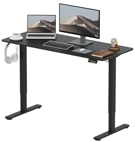 SANODESK Höhenverstellbarer Schreibtisch 120x60 cm, Schreibtisch Höhenverstellbar Elektrisch Ergonomischer Steh-Sitz Tisch Computertisch mit Memory-Funktion(Schwarz)