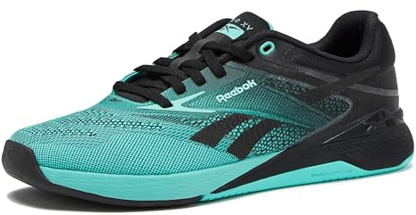 Reebok Women's Nano X5 Sneakers, Cross Training Gym Walking Shoes, Ai Aqua/Black, 5 UK