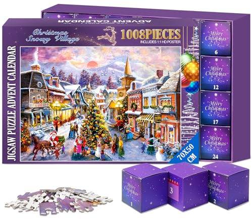 Adventskalender 2025 Weihnachten im Vintage Puzzle für Frauen Männer Jugendlich