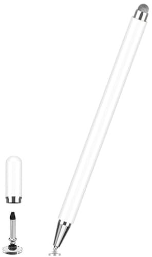 Stylet pour Samsung Galaxy Tab A9+, A8, A7, A7 Lite, haute sensibilité et précision pour Apple iPad, Fire HD, Microsoft Surface et tous les appareils tactiles (blanc)