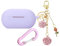 Custodia per Beats Solo Buds con portachiavi a forma di fiore, in morbido silicone, antiurto, protettiva, per auricolari wireless Beats Solo Buds con moschettone, per donne e ragazze (viola)