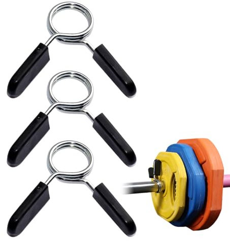 3 Piezas Abrazadera para barra Cierre para barra,Barra para pesas de disco,Abrazaderas Mancuernas 25mm,Pinzas para Barra Cierre Bloqueadores para Mancuernas y Barra barra pesas barra gym