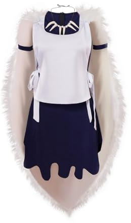 iSHOWcos Prinzessin San Cosplay-Kostüm für Damen, komplettes Set mit Halskette, Outfits, Halloweenanzug